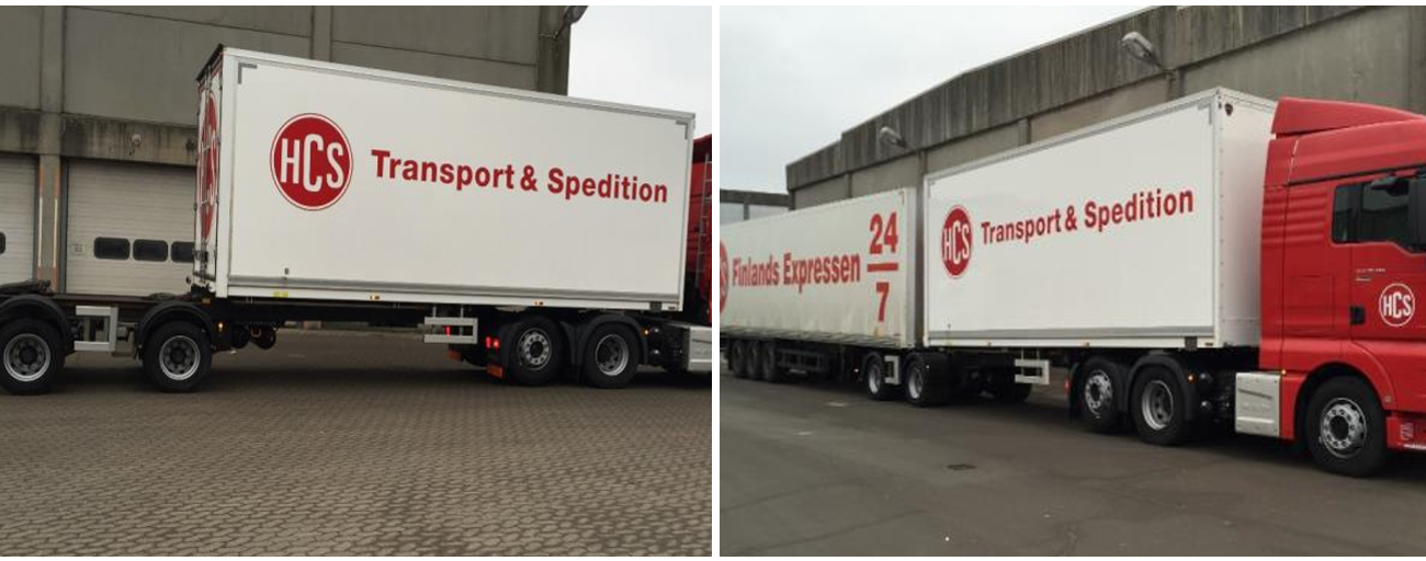 HCS tilbyder vejtransport i hele Europa - blandt andet med 25,25 m. link trailere
